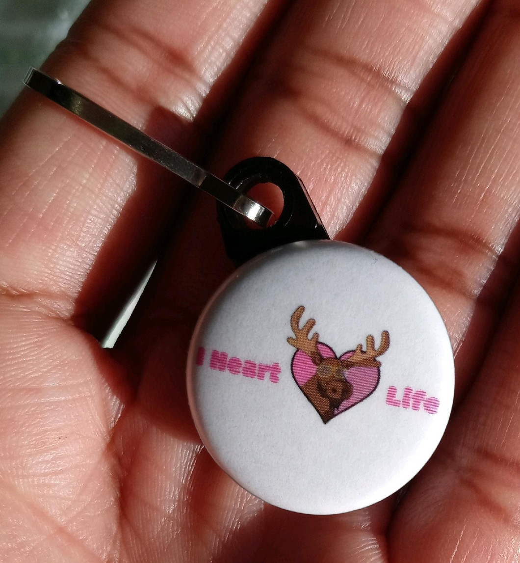 I Heart Moose Life Zipper Pulls